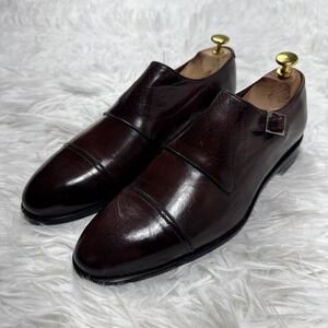 Mens Italian Made Monk Strap Dress Shoes 9 M Oxblood Distressed Massimo Matteo